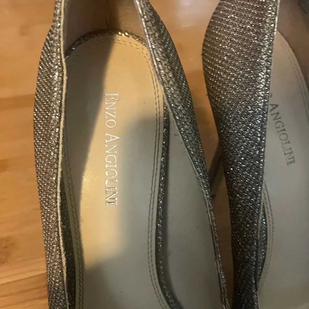 Enzo Angiolini Size 9.5 glitter platform peep toe heel